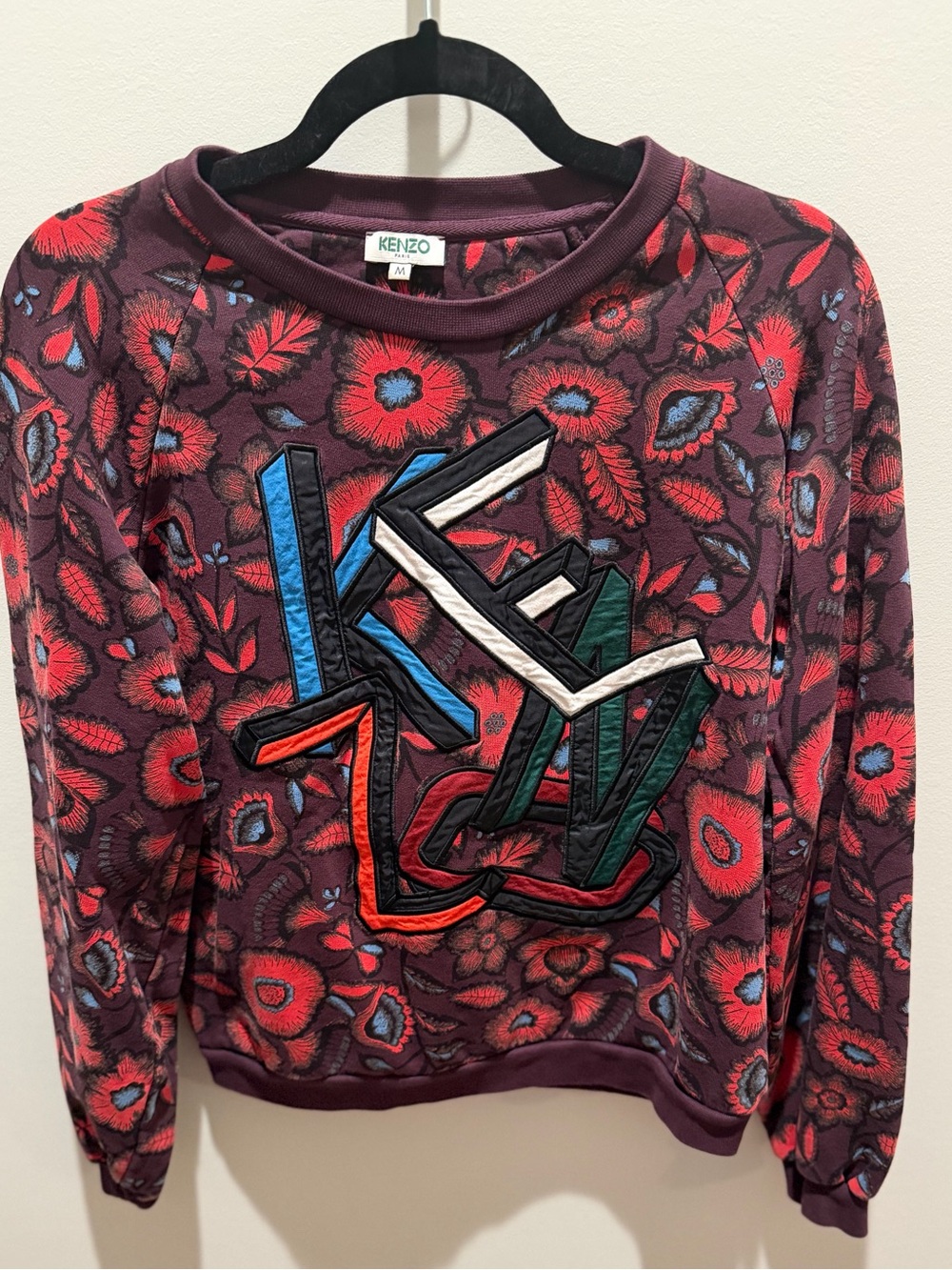 Kenzo Women's Burgundy Floral Logo Sweatshirt